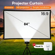 Portable Folding Movie Curtain Projector Screen 3D Portable Simple Folding Metal Anti-light Curtain 