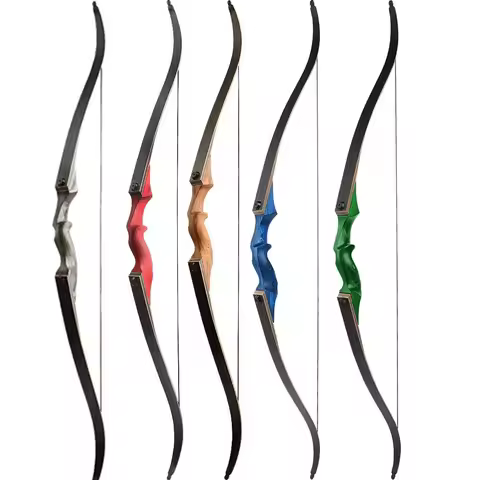 Black Hunter 60" Takedown Right Handed Recurve Bow 20-60lbs Wooden Longbow Archery Hunting High Qual