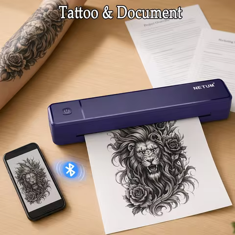 A4 Tattoo & Document Thermal Printer Bluetooth Inkless Printing For Office Home Travel Tattoo Artist