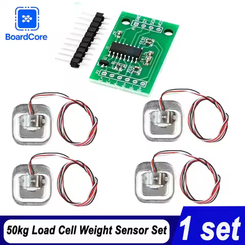 1 Set 50kg Load Cell Weight Sensor Set with HX711 Module - DIY Half-Bridge Strain Gauge for Scale an