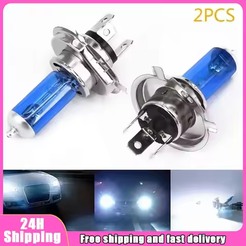 2pcs 6000k Super Bright White H4 Halogen Bulb 12V Car HeadLight Bulb H4 55w 100w Halogen Lamp Car He