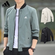 Ready Stock Adidas Jacket Men Fashion jeket lelaki Spring Autumn Casual Jaket Motorcycle Bomber Windbreaker