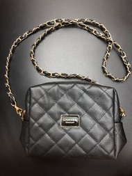 Chanel黑色化妝品專櫃贈品斜孭袋