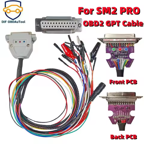 SM2 PRO Accessories with GPT function ODB2 Cable DB 25pin purple PCB 3LED with Switch Display Pin Bo