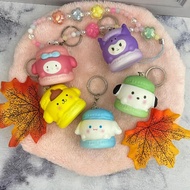 GANTUNGAN SANRIO SQUISHYKeychain Mini Cute Fast Food Donut Squishy Toy Keychain/ Stress Relief Toys 