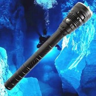 【優選】戶外潛水手電筒3顆P70大電筒趕海水下打撈照明潛水燈白光黃光手電