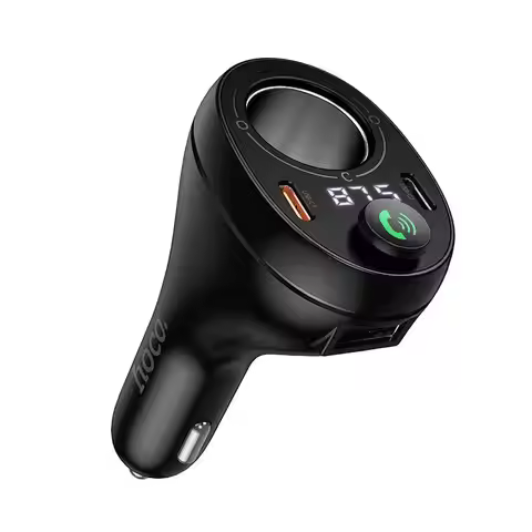 hoco E88 Star 35W Dual USB-C Ports Cigarette Lighter Car BT FM Transmitter(Black)