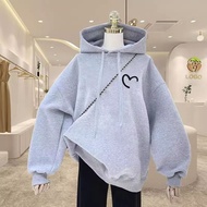 Aiyiyiyi Sweatshirt Jacket Hooded Top Printed Preppy Style S-2XL Mid-Length Loose Top-9506.