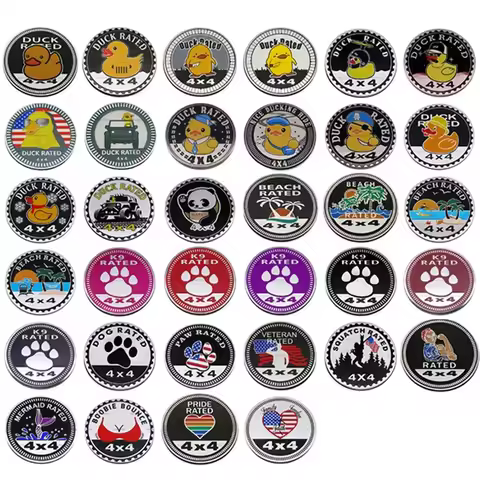 Aluminium Duck BEACH K9 Rated 4X4 Car Emblem Badge Trail Sticker For JEEP JK JL Wrangler Grand Chero
