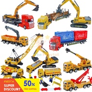 ❇Construction Toy Vehicle Lori Mainan Excavator Lorry Truck Toys Crane Bulldozer Backhoe Forklift Ki