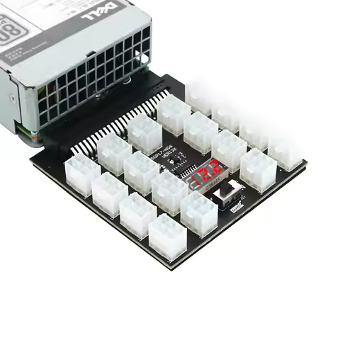 For DELL 750W 1100W 1600W 2000W 2400W PSU GPU Mining Breakout Board Server Adapter PCI-E 12V 50Pin t