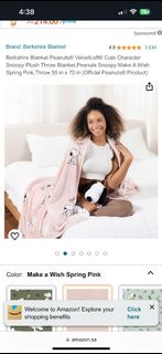 價值$5xx 《make a wish spring pink》 Snoopy blanket 200×230 cm （king size）or pilot snoopy blanket same p