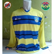 LOKAL Gresik United FC Long Sleeve Home Liga 3 Yellow Jersey biru Local PrintingLS