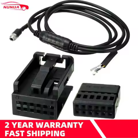 Car AUX Auxiliary Wire 3.5mm 12PIN Black Audio Female Music Cable For BMW E60 E63 5 6 Series 550i 52