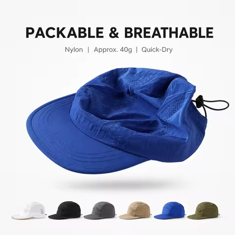 Ultra-light 40g Quick Dry 5 Panel Cap Men Women UPF50+ Sun Hat Foldable Soft Brim Breathable Outdoor