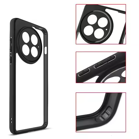 For Oneplus 13 Case Cover Oneplus 13 Oneplus13 Capas Shockproof Back Bumper Transparent Black Frame 