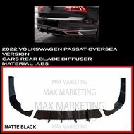 VOLKSWAGEN PASSAT B8.5 OVERSEA VERSION REAR BUMPER DIFFUSER LIP WITH PAINT (MATTE BLACK) ABS SKIRT LIP BODYKIT