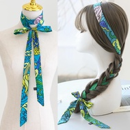 200cm Length Plain Long Thin Narrow Silk Scarf Hair Ribbon Scarf Satin Waist Belt Neckties Neckerchi