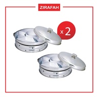 2Sets Stainless Steel Dome Melamine Bowl Chafing Dish With High Stand 56cm x 56cm x 23cm