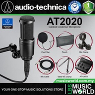 Audio Technica AT2020 Cardioid Medium Diaphragm Condenser Mic Microphone Full Bundle (AT 2020)