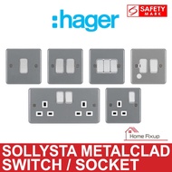 Hager Sollysta Metalclad Switch / Socket