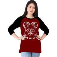 Women's Raglan T-Shirt LOVE MIKEY Women's Raglan T-Shirt / 3 Sleeve Raglan T-Shirt 4, / Model T-Shir