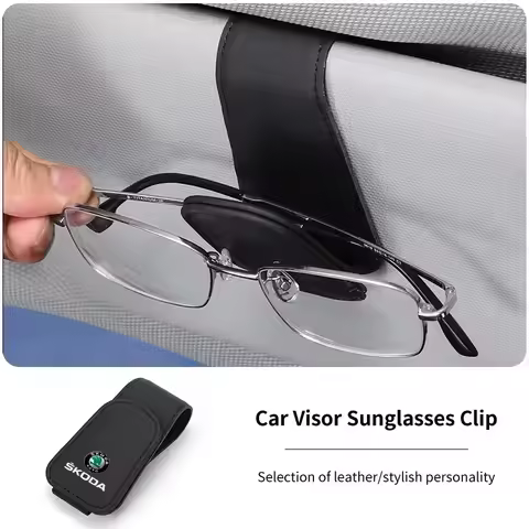 Car Sun Visor Glasses Clip Sunglasses Storage Clamp For Skoda Kylaq Elroq Kodiaq Octavia Enyaq Kamiq