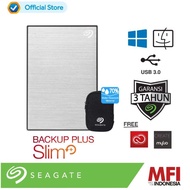 Seagate New Backup Plus Slim 2TB External Hardisk USB 3.0 Silver Free Pouch