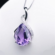 Amethyst Pendant Necklace Women's Jewelry Simple Japanese and Korean Collar Chain Girlfriend 520 GiftSDHHDF