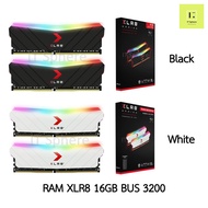 แรม 16GB bus3200 สีขาว // สีดำ (RAM PNY XLR8 EPIC-X RGB 16GB DDR4 3200 CL16 (8x2) White // Black ) ของใหม่ มือ 1 ประกัน S-Trek (Achieva) Life time
