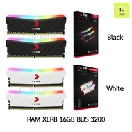 แรม 16GB bus3200 สีขาว // สีดำ (RAM PNY XLR8 EPIC-X RGB 16GB DDR4 3200 CL16 (8x2) White // Black ) ข