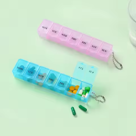 1pcs 5 Colors 7 Days Pill Medicine Box Weekly Tablet Holder Storage Organizer Container Medicine Sto