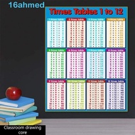 AHMED Children Multiplication Table Waterproof Removable Basic Math For Kids 1-12 Times Preschool Pr