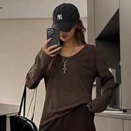 MiiOW | Áo Thun cổ tròn dáng thoải mái để layer và mặc ngoài