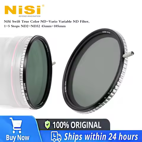 NiSi Swift ND‑Vario Filter ND2‑ND32 1‑5 Stops 43‑105mm True‑Color No X‑Effect Waterproof Glass For S