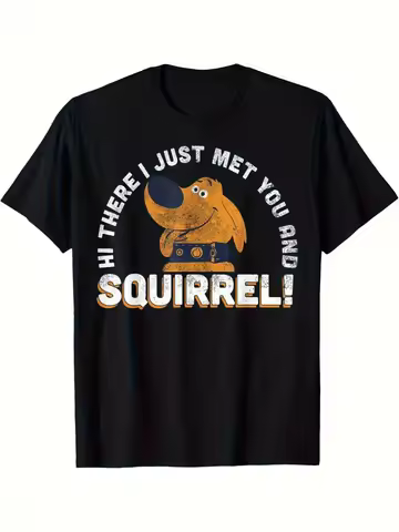 Men's DisneyRetro Dug From Disney Pixar's Up Pattern T-shirt Daily Leisure and Theme Activities Wear