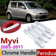 for Perodua Myvi M300 2005~2011 Chrome Door Handle Cover Car Accessories Stickers Trim Set 2005 2006