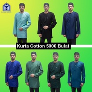 Muslimin Kurta Kurta Cotton 5000 Bulat/Round Collar Long Sleeve AL HAFIZ "S-5XL"  12 Colours