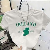 1937 เสื้อยืดเด็กผู้หญิง Ireland, เสื้อยืดเข้ารูปแผนที่ Ireland, เสื้อแผนที่ Ireland, เหมาะสำหรับสวม