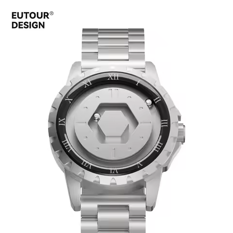 EUTOUR Creative Magnet Watch for Men Magnetic Pointer Quartz Movement Business Silicone Strap Relogi