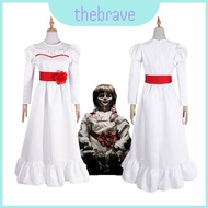 Enchanting Creation Annabelle Halloween Horror Doll White Dress For Girls Adults And