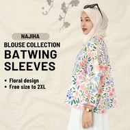 ZOE ARISSA BLOUSE MUSLIMAH PLUS SIZE Wanita Najiha Samantha Floral Blouse Women Baju Muslimah Blouse