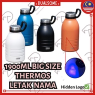 Tyeso 1500ml/1900ml Letak Nama Insulated Tumbler Stainless Steel with Handle Thermos Sport Water Bot