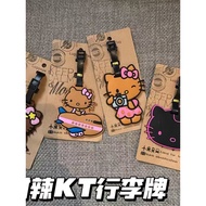 luggage cover Cartoon Cartoon KT Cat Hello Kitty Luggage Tag Card Holder Boarding Consignment Suitca