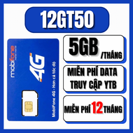 (MỚI) Sim 4G 5G Mobifone 12GT50 Miễn PhÍ Trọn Gói 12 Tháng Truy cập Data Tốc Độ Cao 5GB/Tháng Xem Y0