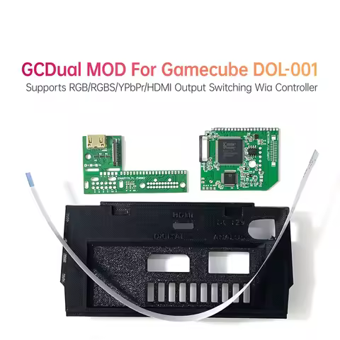 GCDual MOD Kit For Gamecube DOL-001 Console GCVideo Supports RGB/RGBS/YPbPr/HDMI Switching Wia Contr