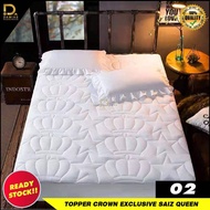 Cadar Premium Topper  Crown  Size Queen 3 in 1 Plain Colour Sarung Bantal Beropol ( Getah Keliling )