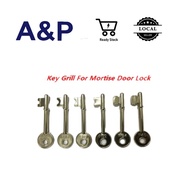 Mortise lock Grill Key A12/N16/E18/H22/W34/P45