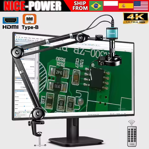 NICE-Power 48MP 4K Digital Microscope,Ultra High Resolution HDMI USB Microscope Camera 150X Lens for