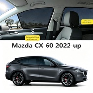 Auto Magnetic Buckle Sunshade Mosquito Net For  Mazda CX-60 2022-up  Privacy Heat Insulation Window 